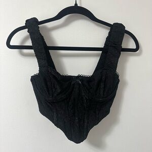 For Love And Lemons Black Crop Top